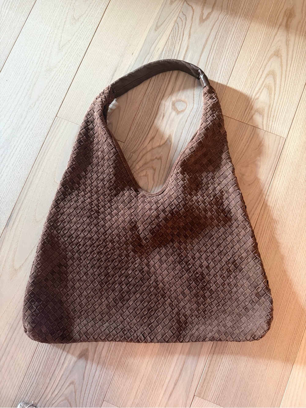 BROWN WOVEN LEATHER BAG MADE IN INDIA TJX NWOT VIRAL TIKTOK - Picture 8 of 9